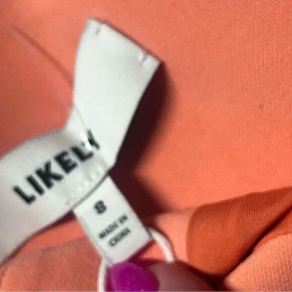 NWT LIKELY X REVOLVE Charles apricot Crossover-Neck Sleeveless Cocktail Dress - Picture 9 of 9